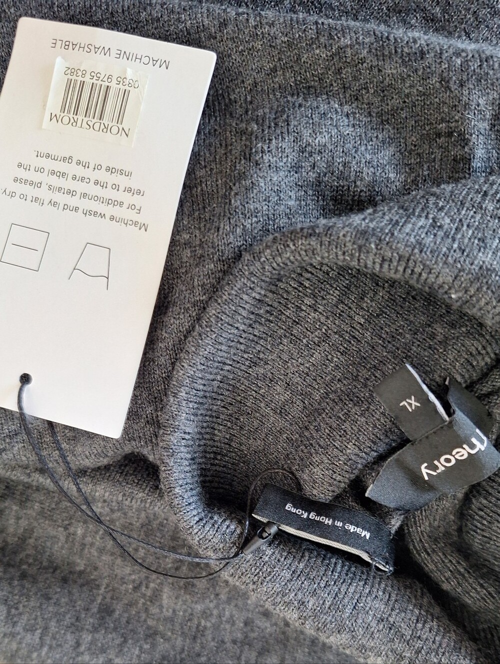 Theory Men's Merino Wool Charcoal Gray Turtleneck Sweater Size XL - Picture 8 of 10